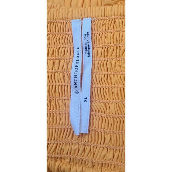 Anthropologie Pilcro Womens Xl Smocked Cami Orange Cropped Shirt Top - Picture 5 of 7